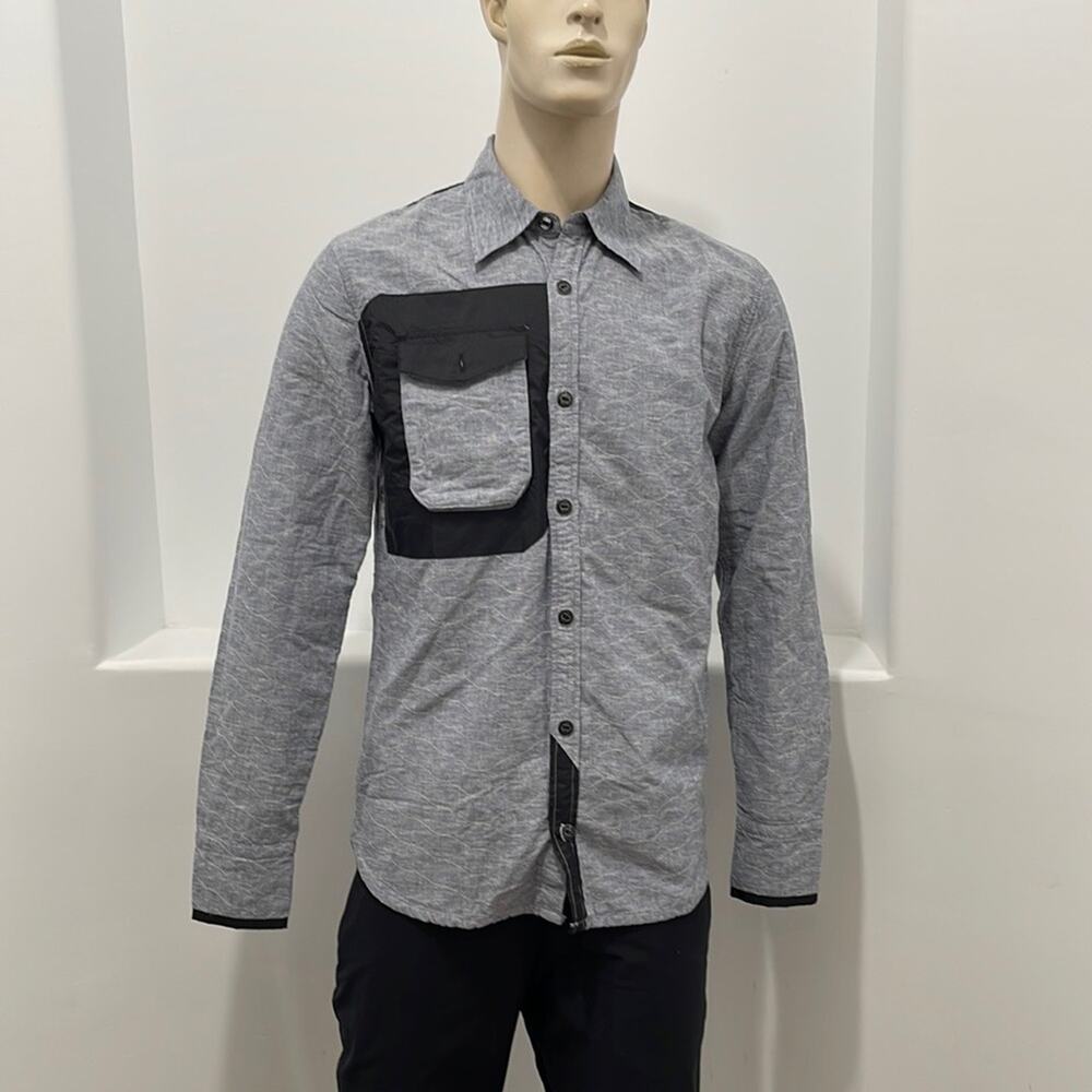 Coldsmoke Kilak Quilted Long Sleeve Shirt Jacket Elbow Patch Blue Black Size XS